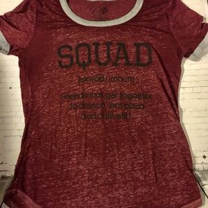 Cold Crush “Squad” Sheer Burgundy Tee